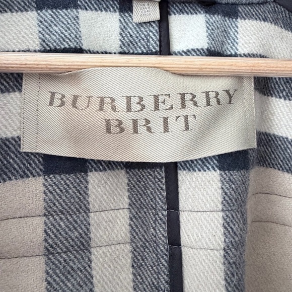BURBERRY BRIT | Gray Wool Duffle Coat Fitted Toggle Closures Size US 6 - Picture 8 of 12